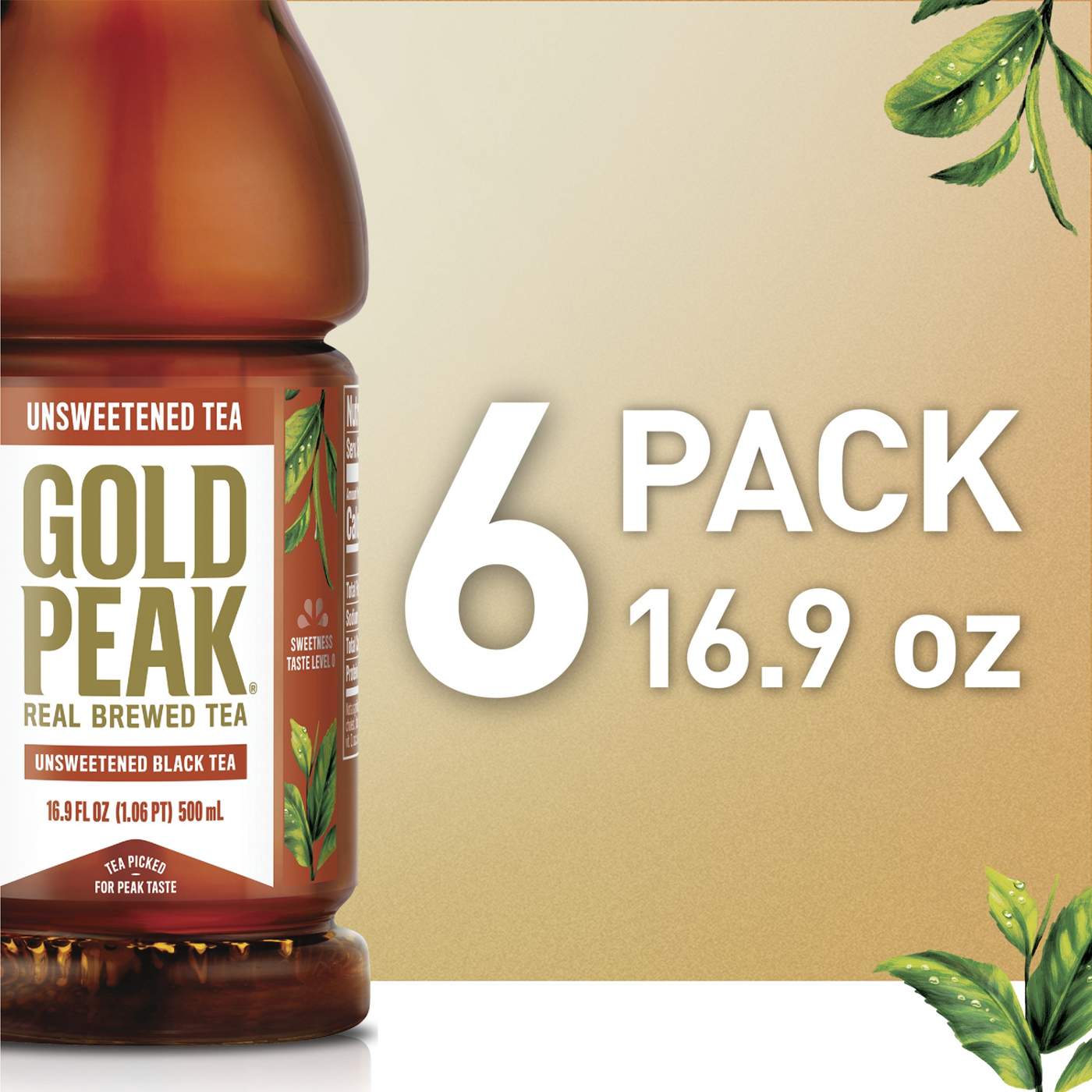 Gold Peak Unsweetened Black Iced Tea 6 pk Bottles; image 7 of 7