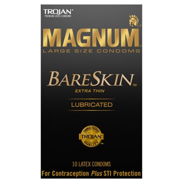 Trojan Magnum BareSkin Lubricated Condoms, 10 ct