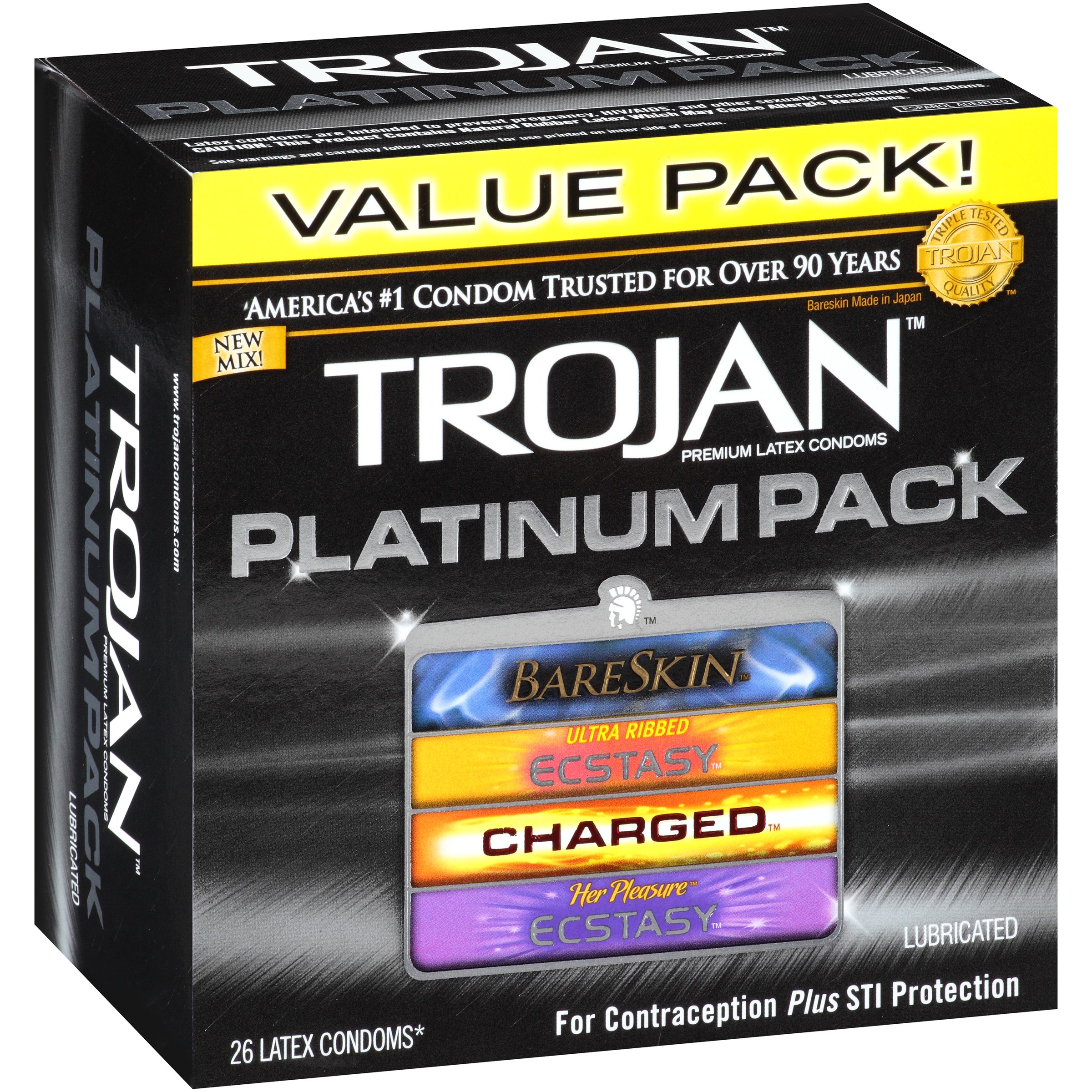 Trojan Condom Platinum Pack Lubricated Shop Condoms & Contraception