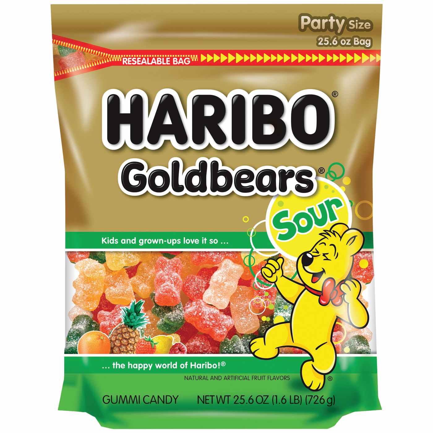 Haribo Sour Gold Bears Gummi Candy Resealable Bag; image 1 of 2