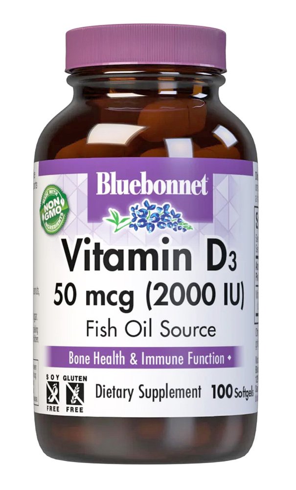 Bluebonnet Vitamin D3 2000 IU, 100 ct