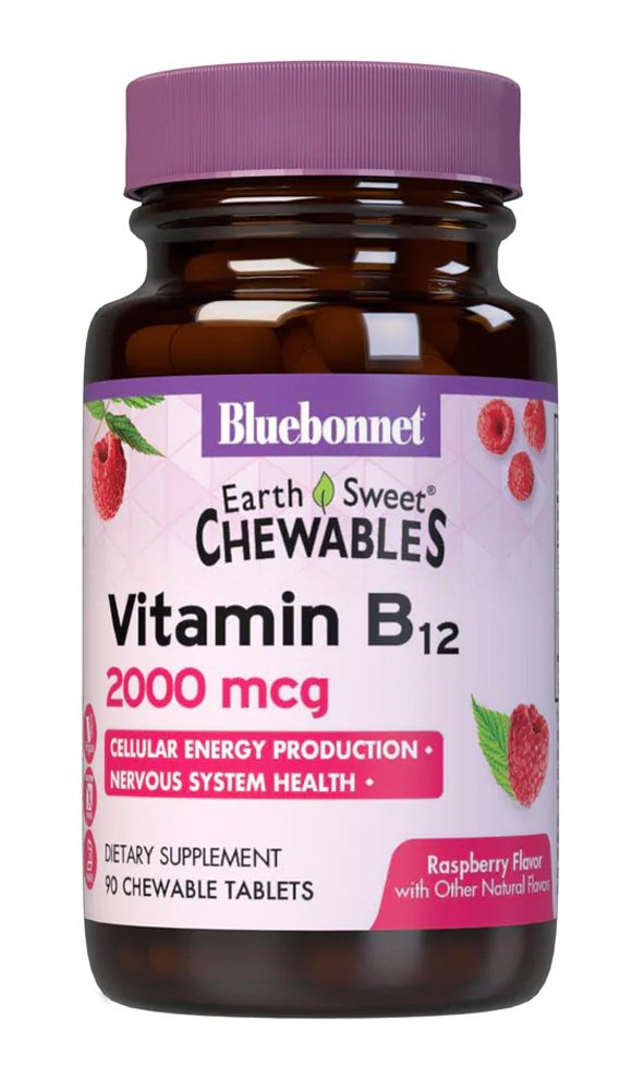 Bluebonnet Earth Sweet Chewable Vitamin B12, 90 ct