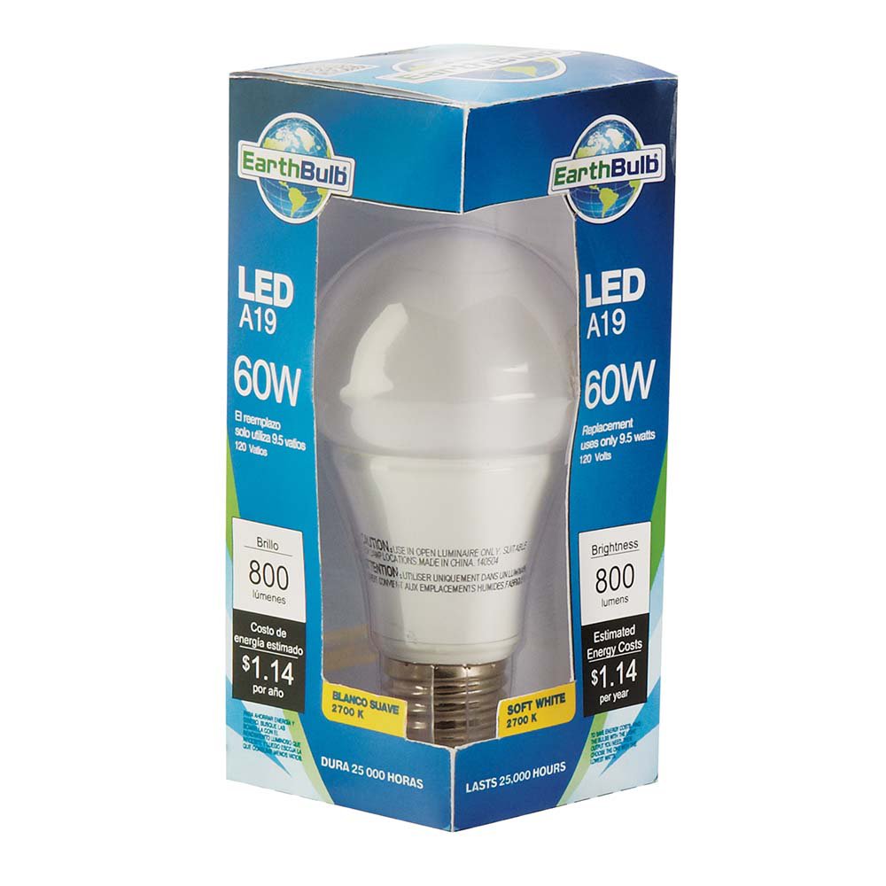 EarthBulb A19 60Watt Soft White LED Light Bulb Shop Light Bulbs at HEB