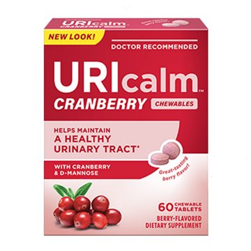 Uricalm Cranberry Tablets with D-Mannose, 60 ct