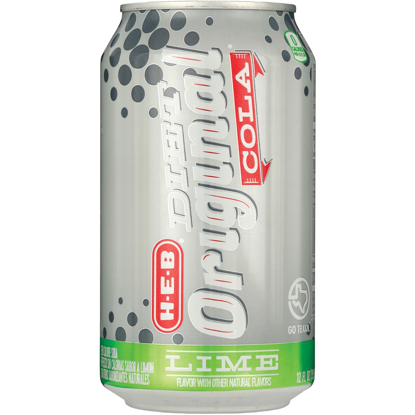 H-E-B Diet Cola with Lime; image 2 of 2