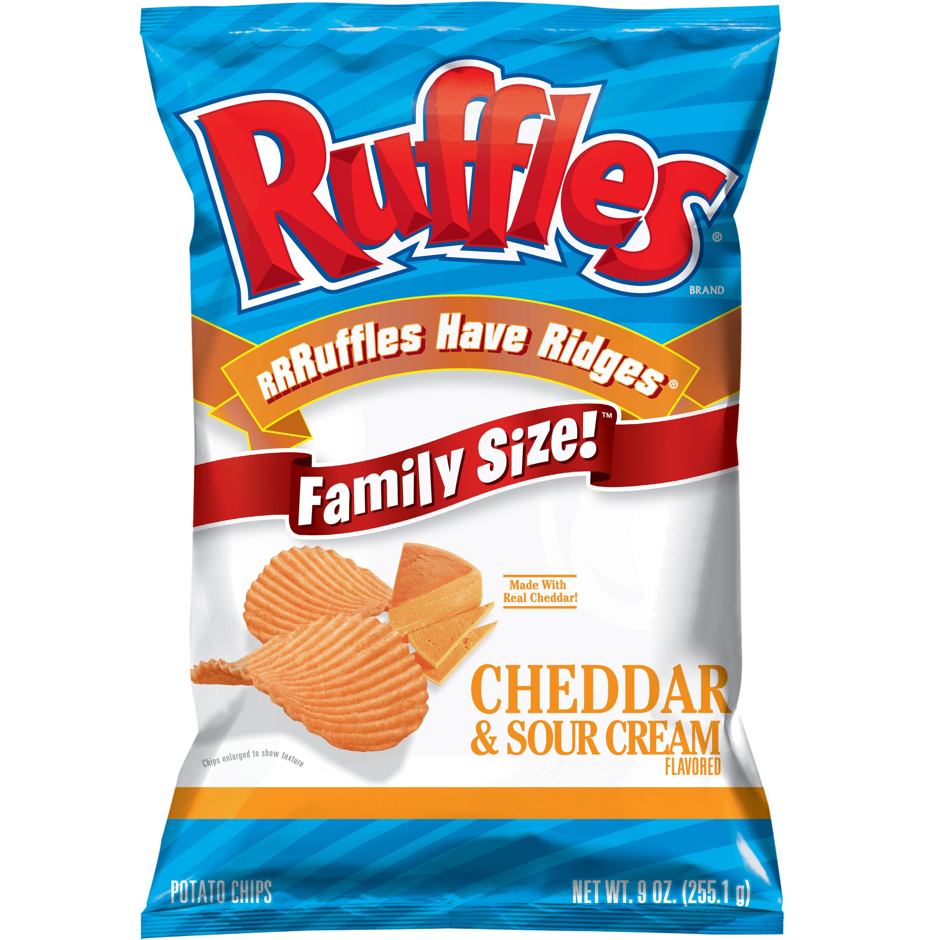 Ruffles Cheddar & Sour Cream Potato Chips, Family Size Shop Chips at