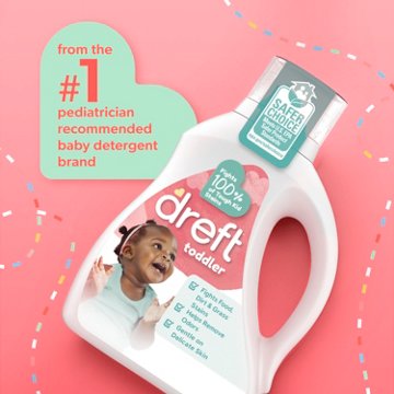 Dreft Toddler Liquid Laundry Detergent for Toddlers, 32 Loads