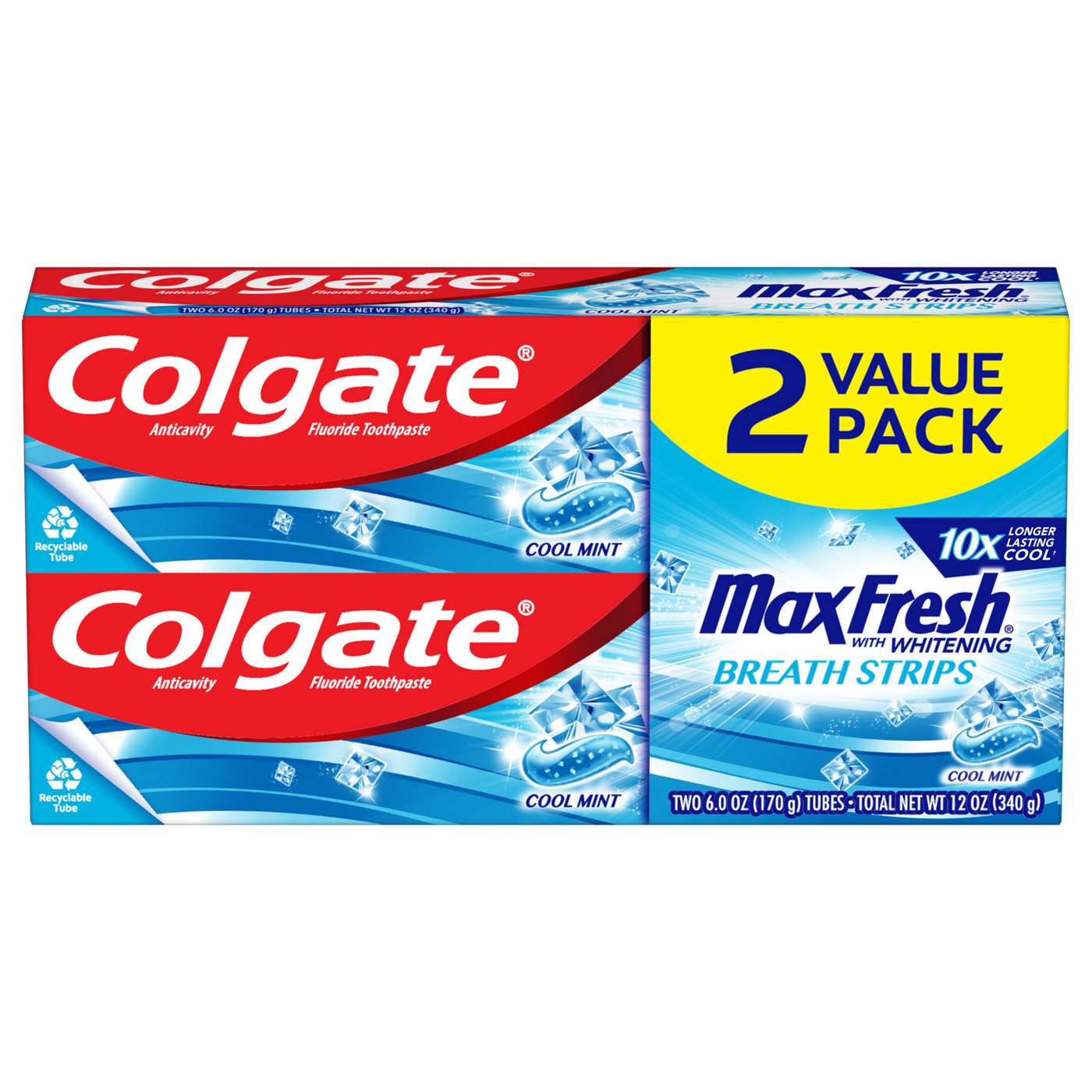 Colgate Max Fresh Anticavity Toothpaste 2 pk - Cool Mint; image 1 of 14