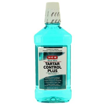 H-E-B Blue Mint Tartar Control Plus Mouthwash, 33.8 oz