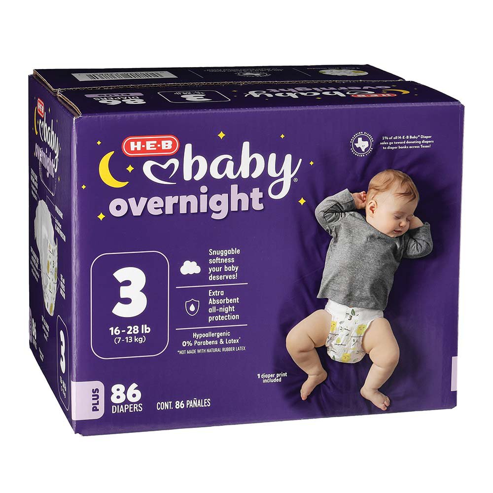 HEB Baby Overnight Diapers, 86 ct Shop Diapers at HEB