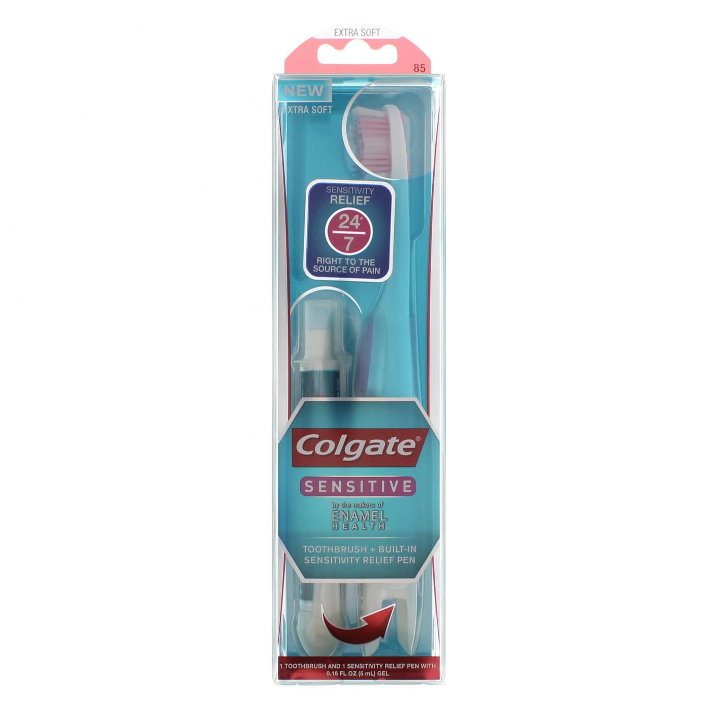 Colgate Sensitive Extra Soft Toothbrush + Sensitivity Relief Pen - Colors May Vary; image 3 of 3