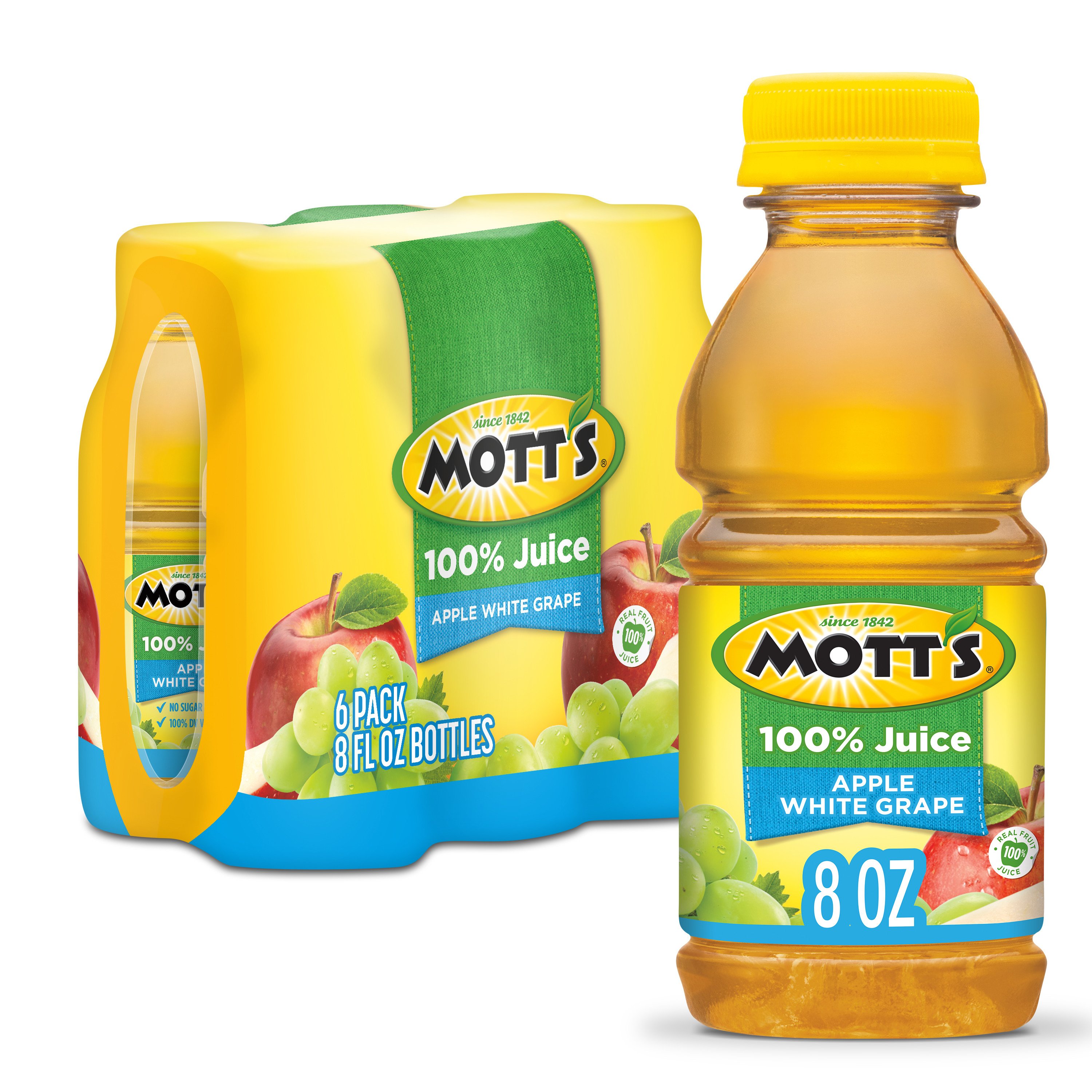 Mott's 100 Apple White Grape Juice 8 oz Bottles Shop Juice at HEB