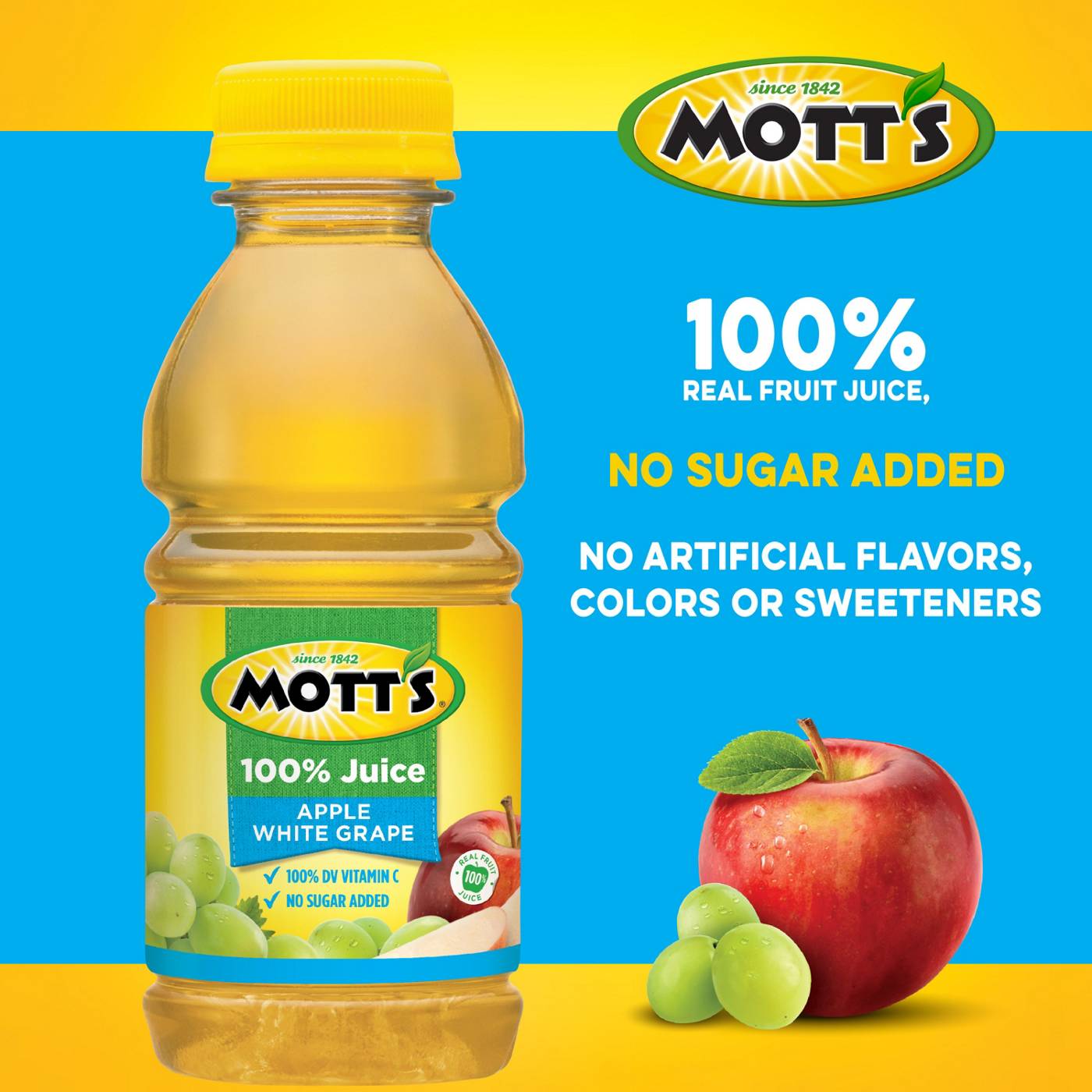 Mott's 100% Apple White Grape Juice 8 oz Bottles; image 3 of 6