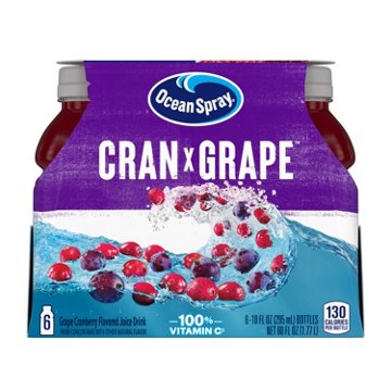 Ocean Spray Cran-Grape Juice 6 pk Bottles, 10 oz