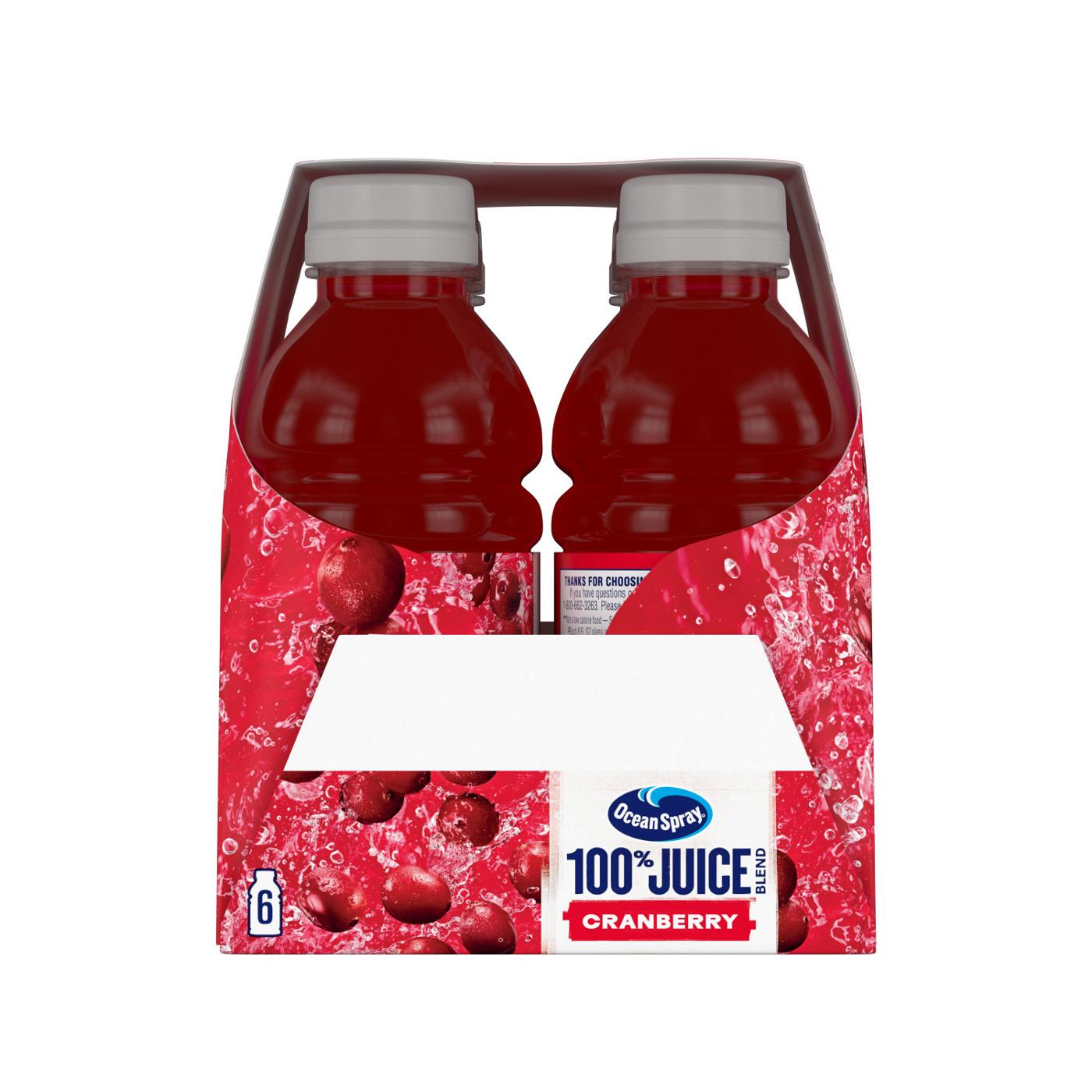 Ocean Spray 100% Juice Cranberry 6 pk Bottles Juice Blend; image 7 of 7