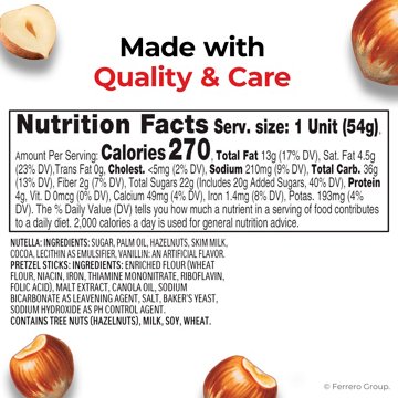 Nutella & Go! Hazelnut Spread + Pretzel Sticks, 1.9 oz