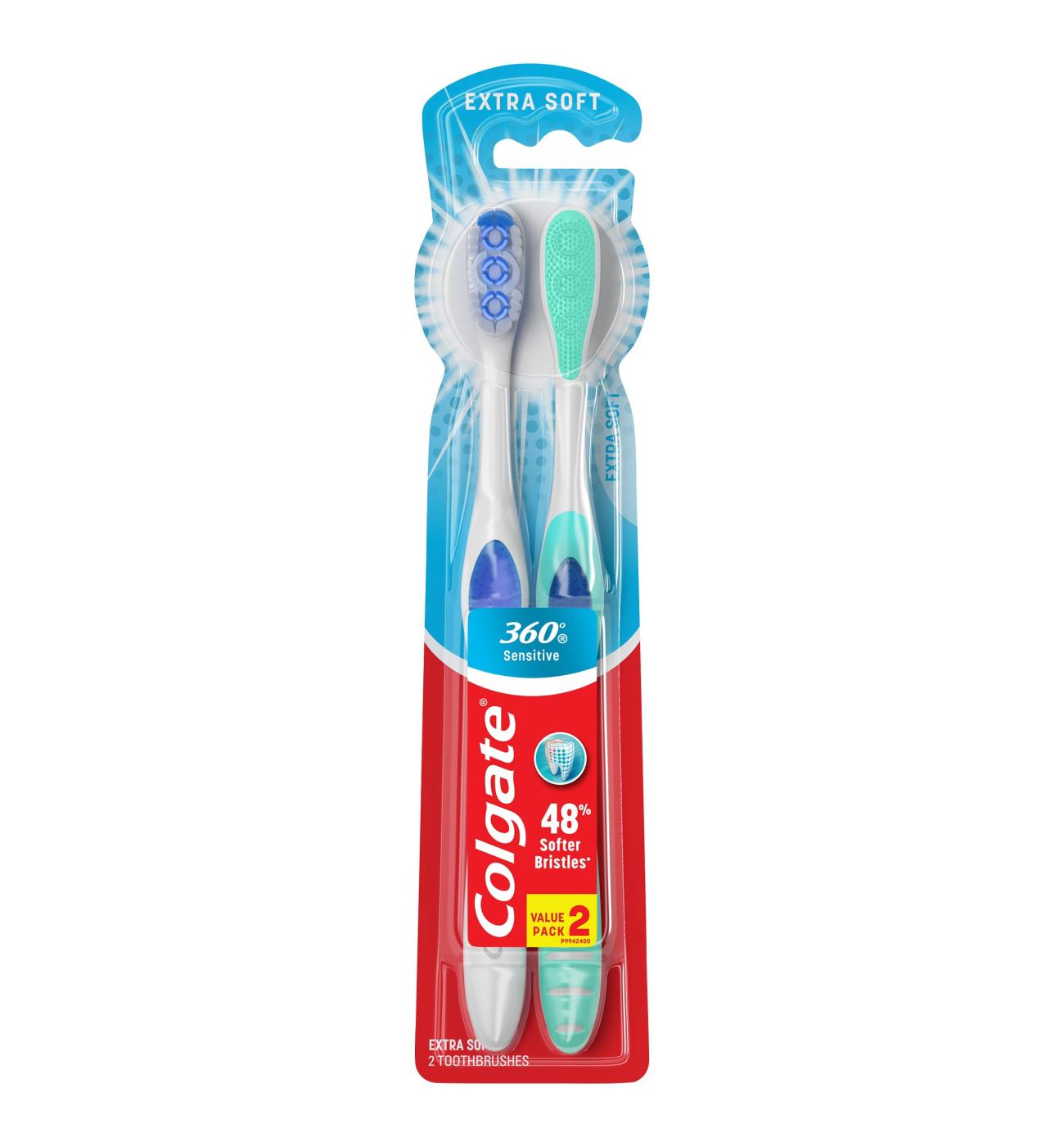 Colgate 360 Enamel Health Sensitive Toothbrush, Extra Soft - Colors May Vary; image 1 of 10