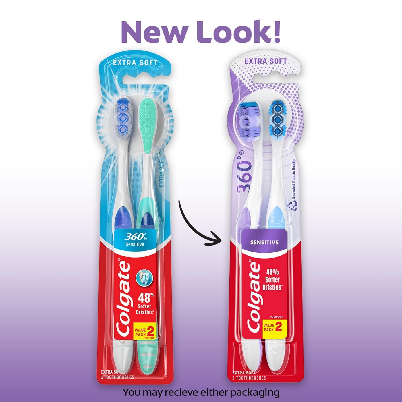 Colgate 360 Enamel Health Sensitive Toothbrush, Extra Soft - Colors May Vary; image 7 of 10