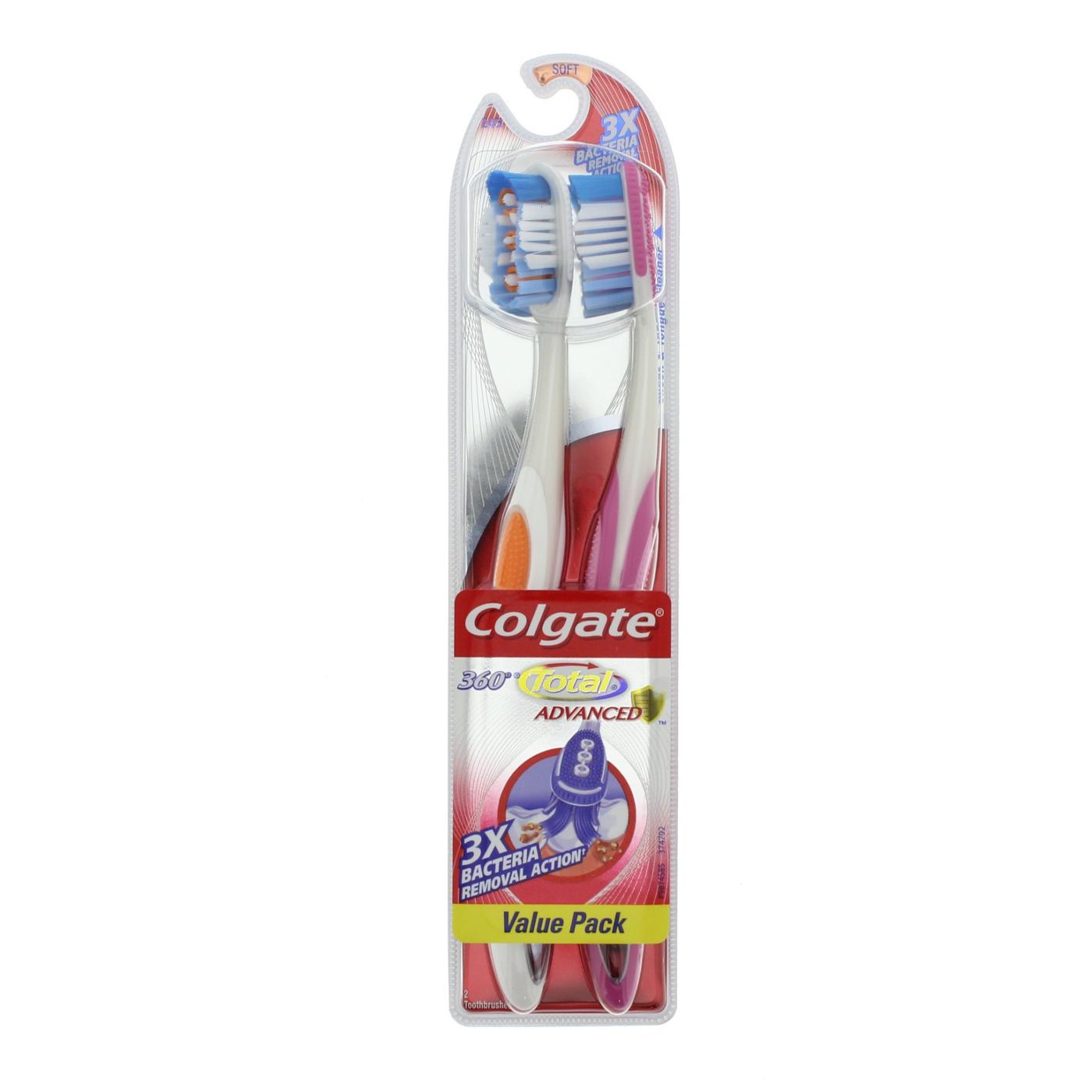 Colgate 360 Total Advanced Toothbrush, Soft - Colors May Vary; image 2 of 4