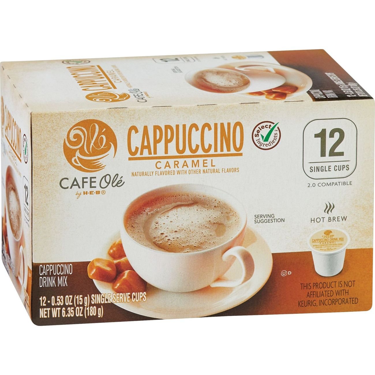 CAFE Olé by H-E-B Caramel Cappuccino Single Serve Cups