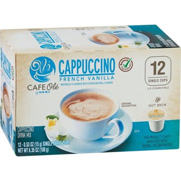 CAFE Olé by H-E-B French Vanilla Cappuccino Single Serve Cups, 12 ct