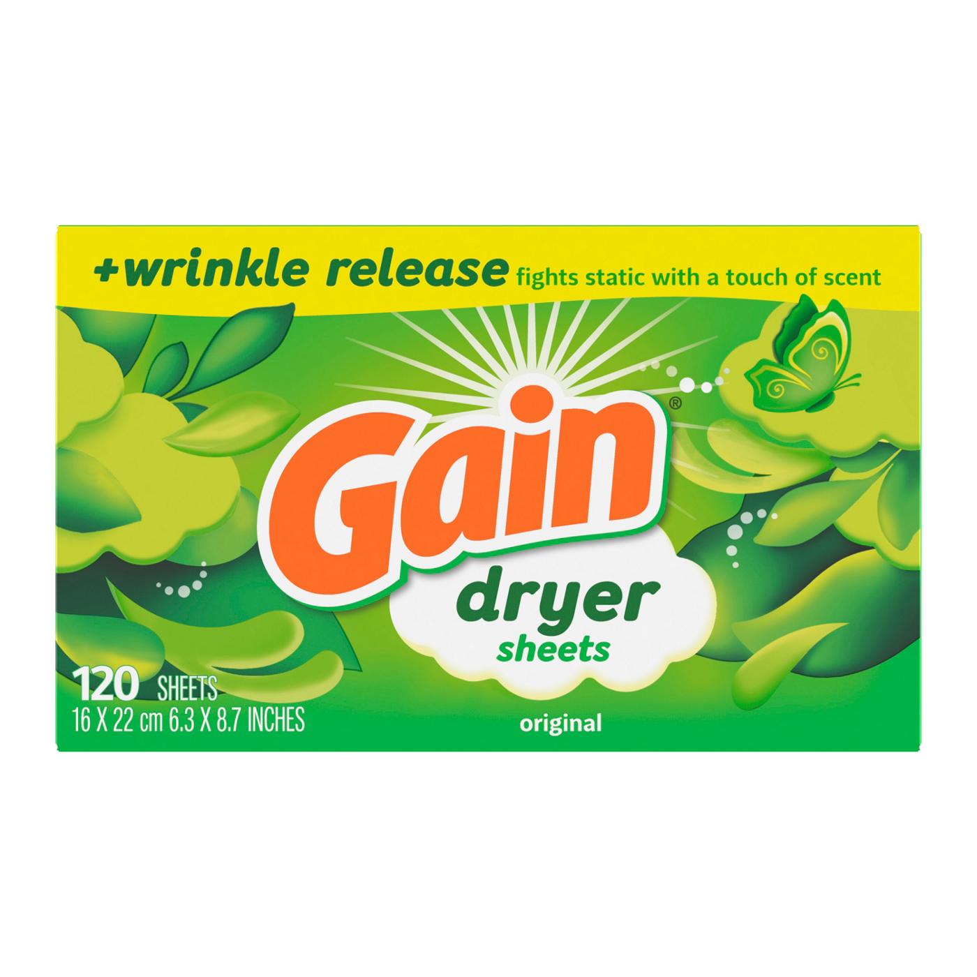 Gain Dryer Sheets Plus Wrinkle Release, Original Scent; image 4 of 9