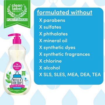 Dapple Baby Fragrance Free Bottle & Dish Soap, 16.9 oz