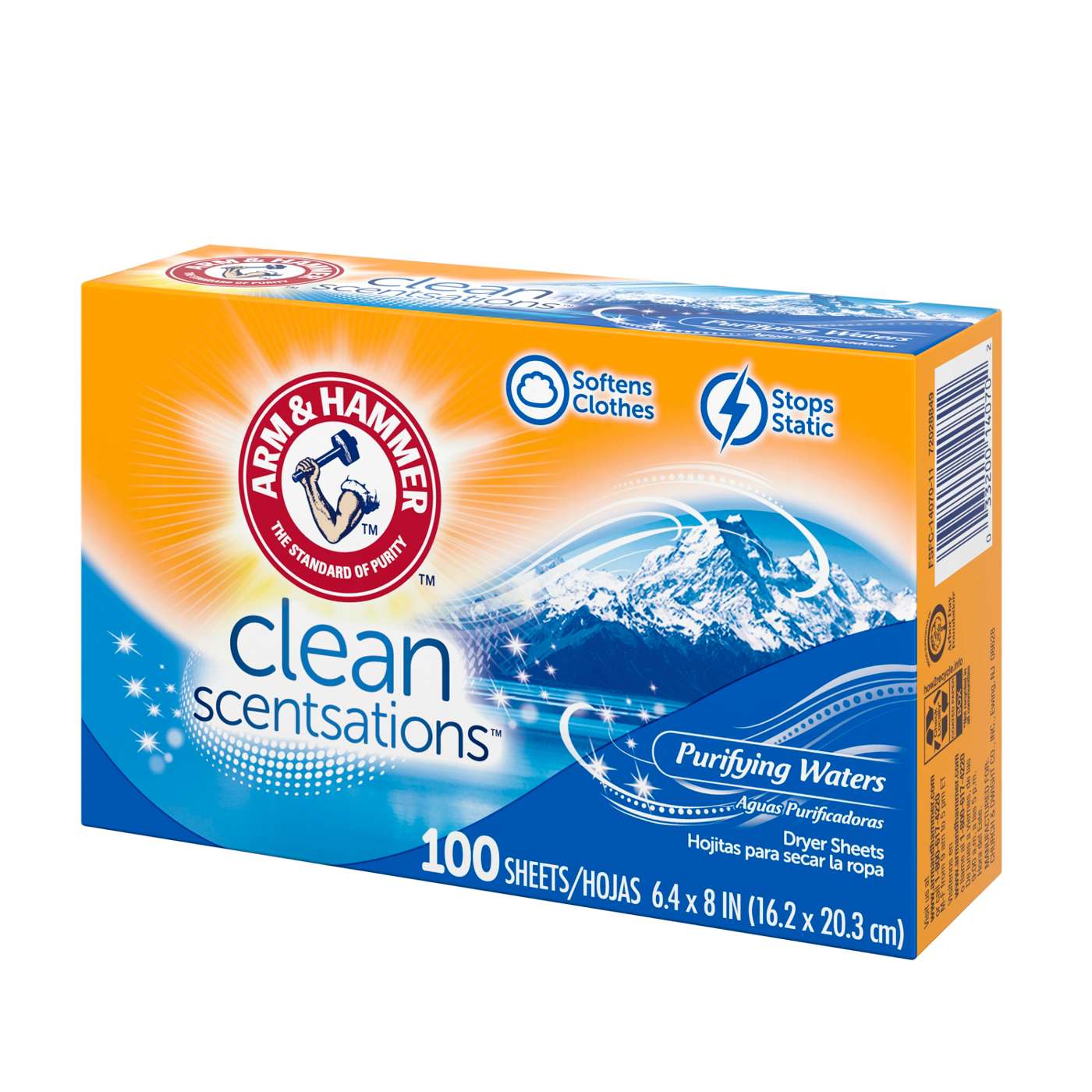 Arm & Hammer Clean Scentsations Fabric Softener Dryer Sheets - Purifying Waters; image 6 of 9