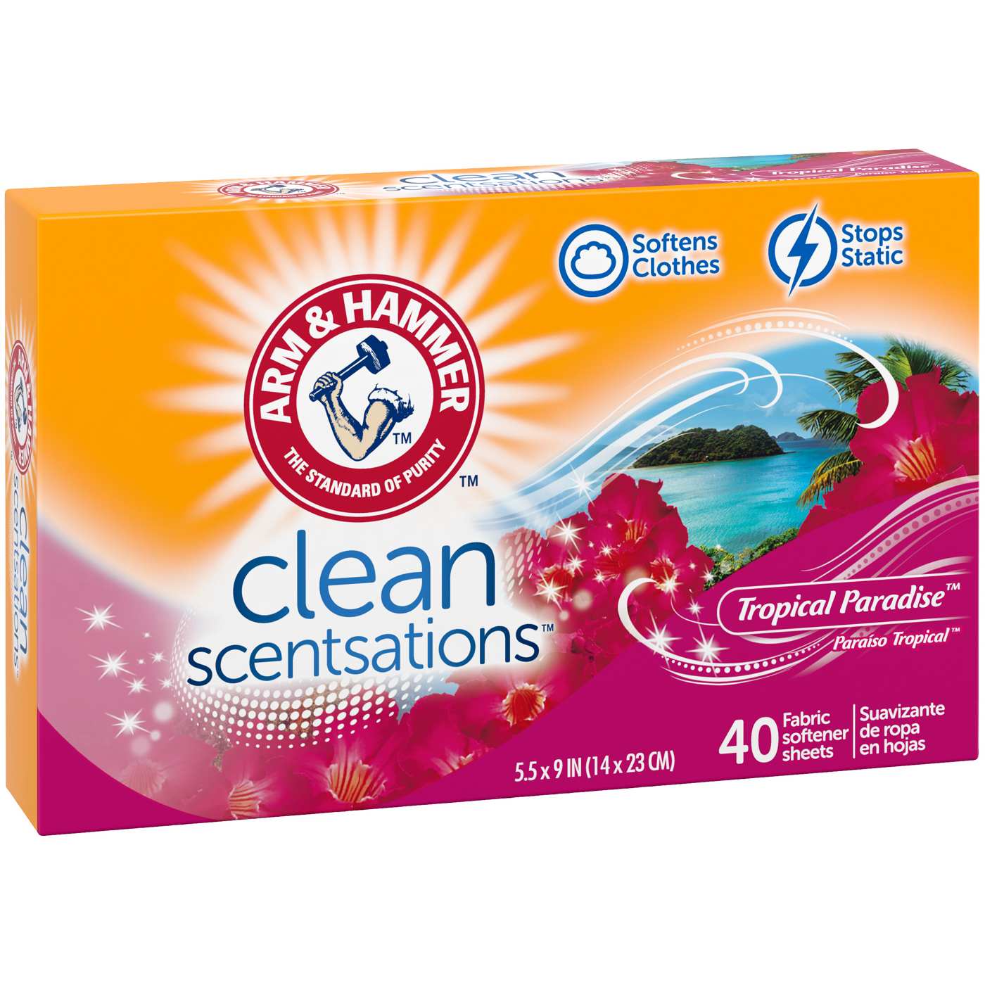 Arm & Hammer Clean Scentsations Tropical Paradise Fabric Softener Dryer Sheets; image 1 of 2