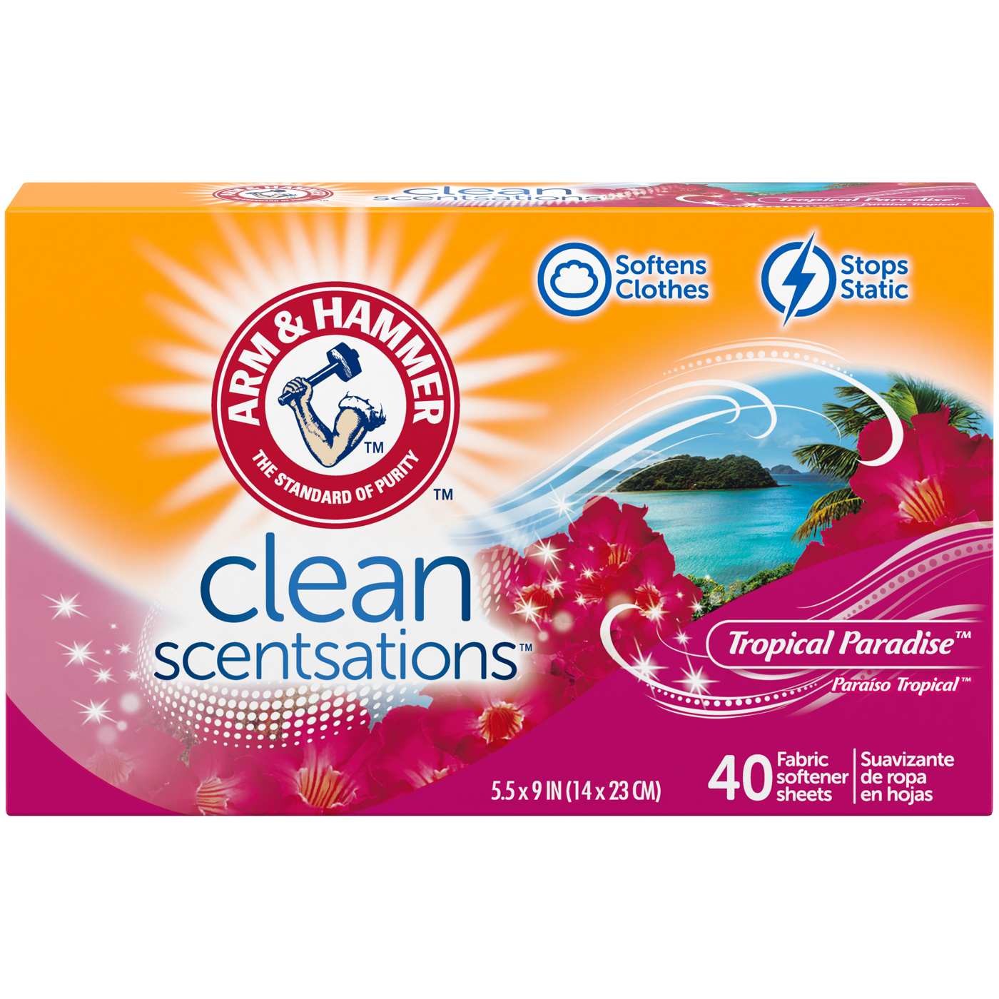 Arm & Hammer Clean Scentsations Tropical Paradise Fabric Softener Dryer Sheets; image 2 of 2