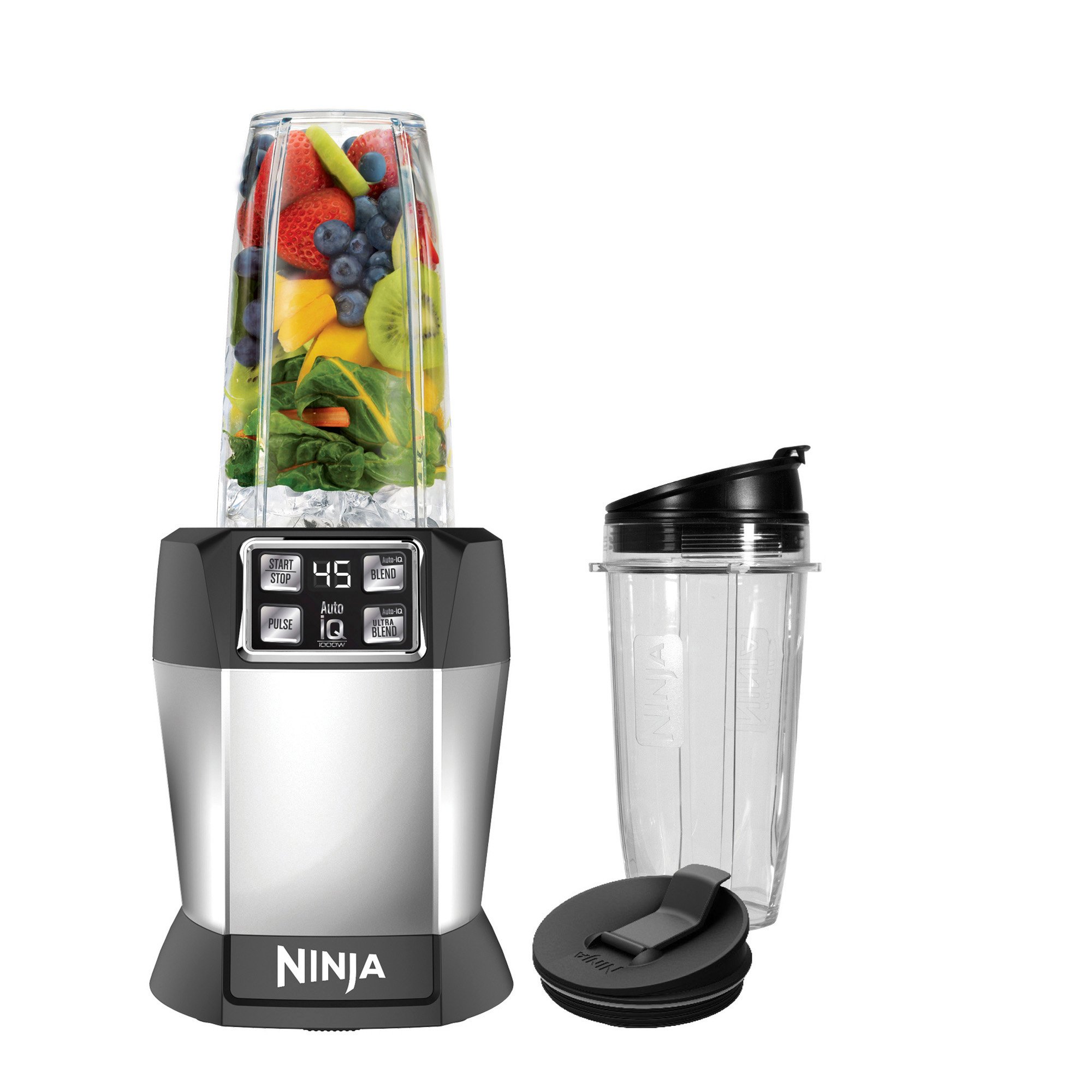 Ninja Nutri-Blender Pro With Auto-IQ CM5 Silver Size 24oz Open Box  *Untested*