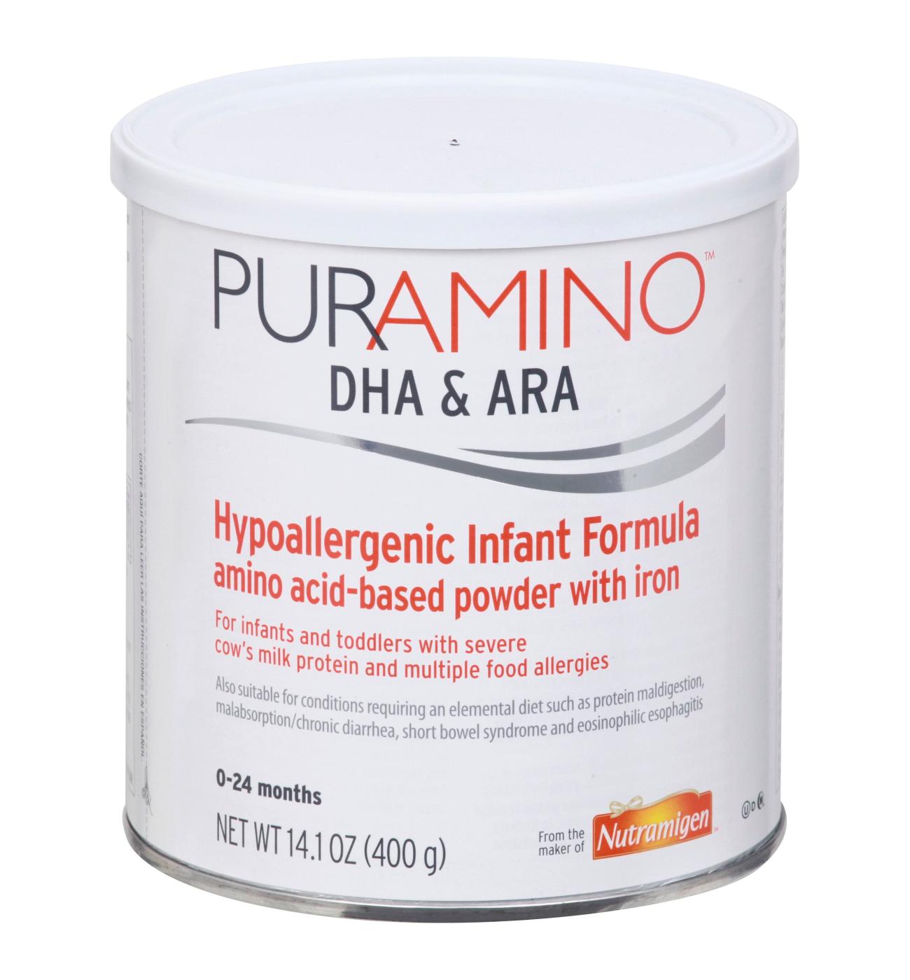 Puramino DHA & ARA Hypoallergenic Powder Infant Formula with Iron; image 1 of 2