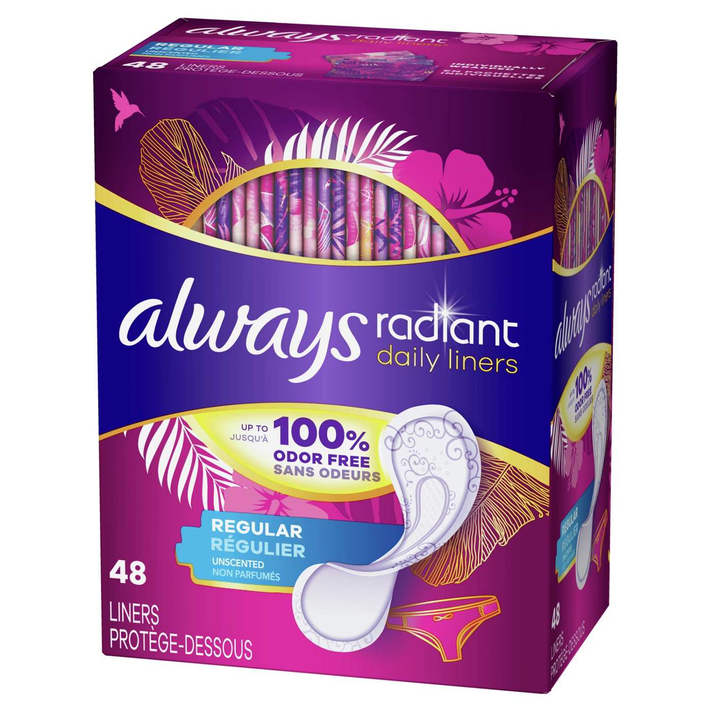 Always Radiant Daily Liners Regular  Unscented; image 4 of 7