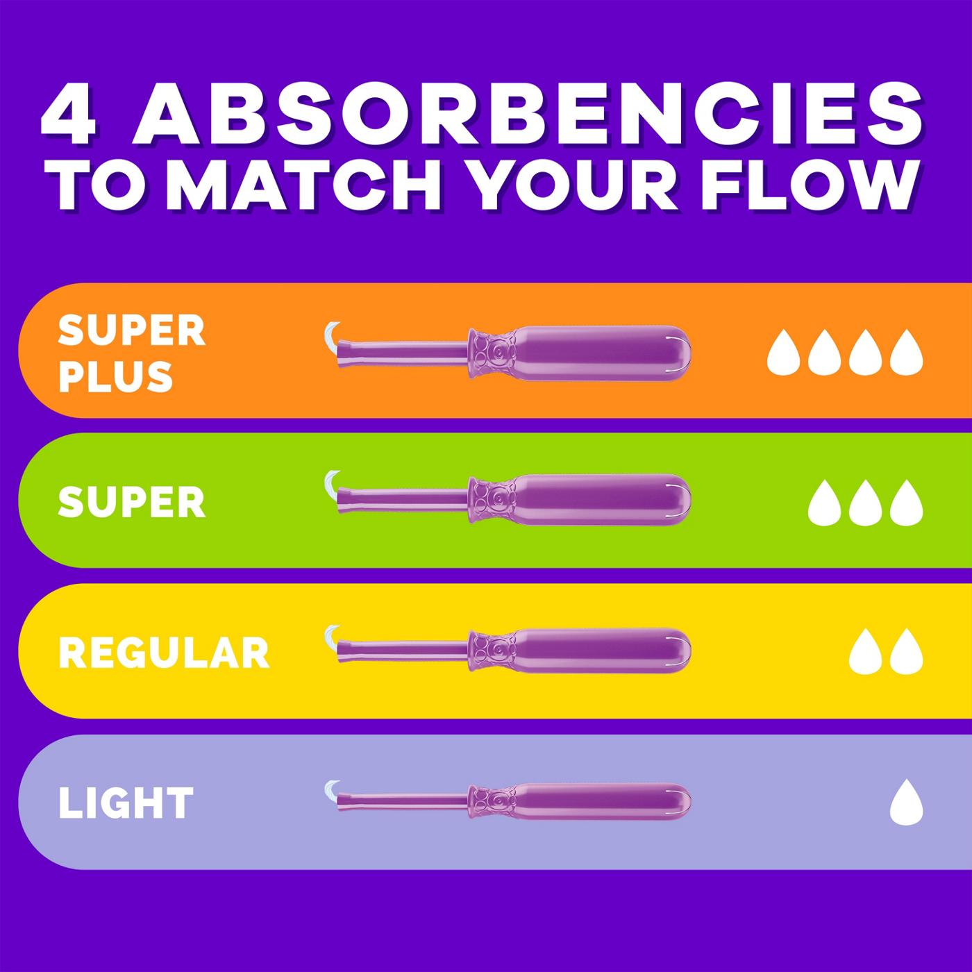 Tampax Radiant Tampons Trio Pack, Regular/Super/Super Plus Unscented; image 8 of 10