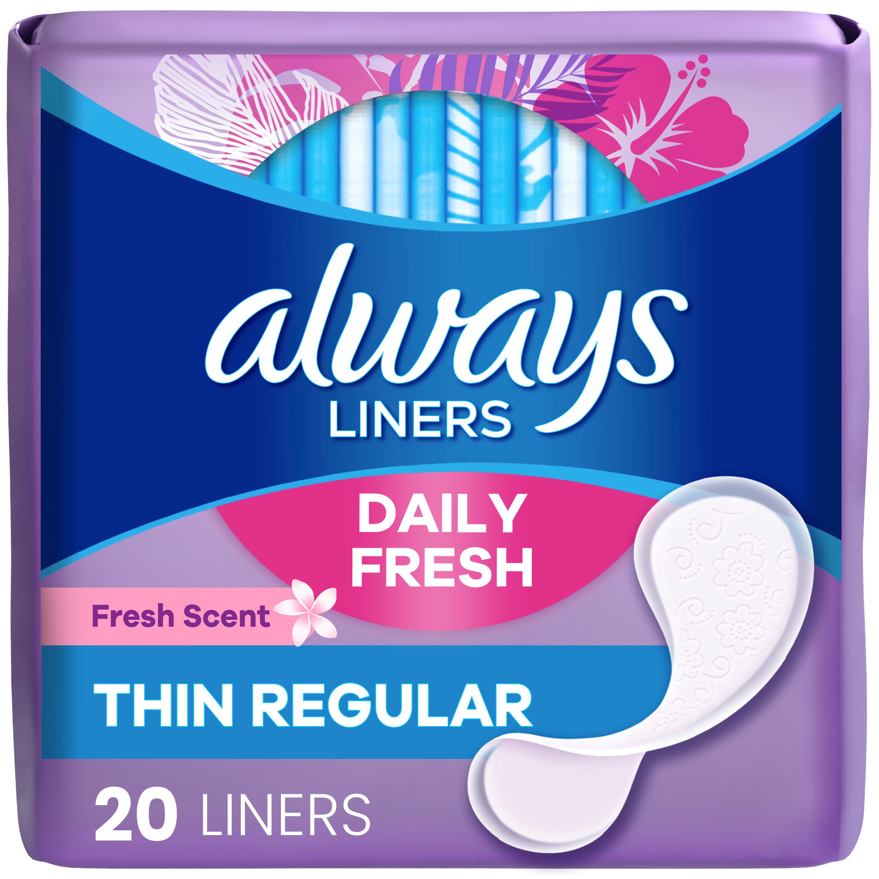 Always Thin Clean Scent Wrapped Regular Daily Liners Shop Pads & Liners at HEB