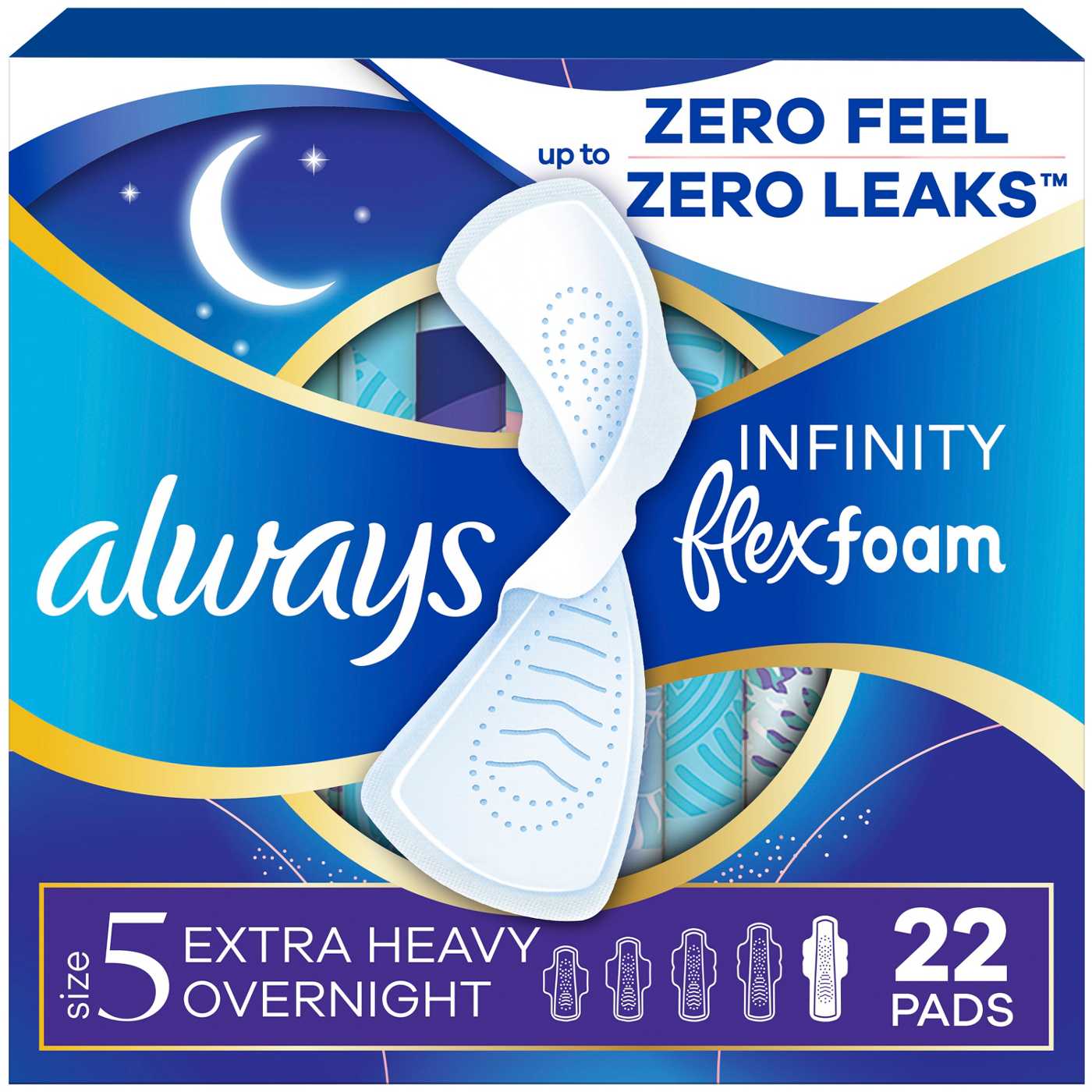 Always Infinity FlexFoam Pads for Women Extra Heavy Overnight