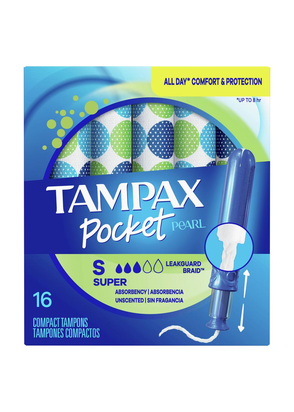 Tampax Pearl Pocket Tampons Super; image 1 of 8