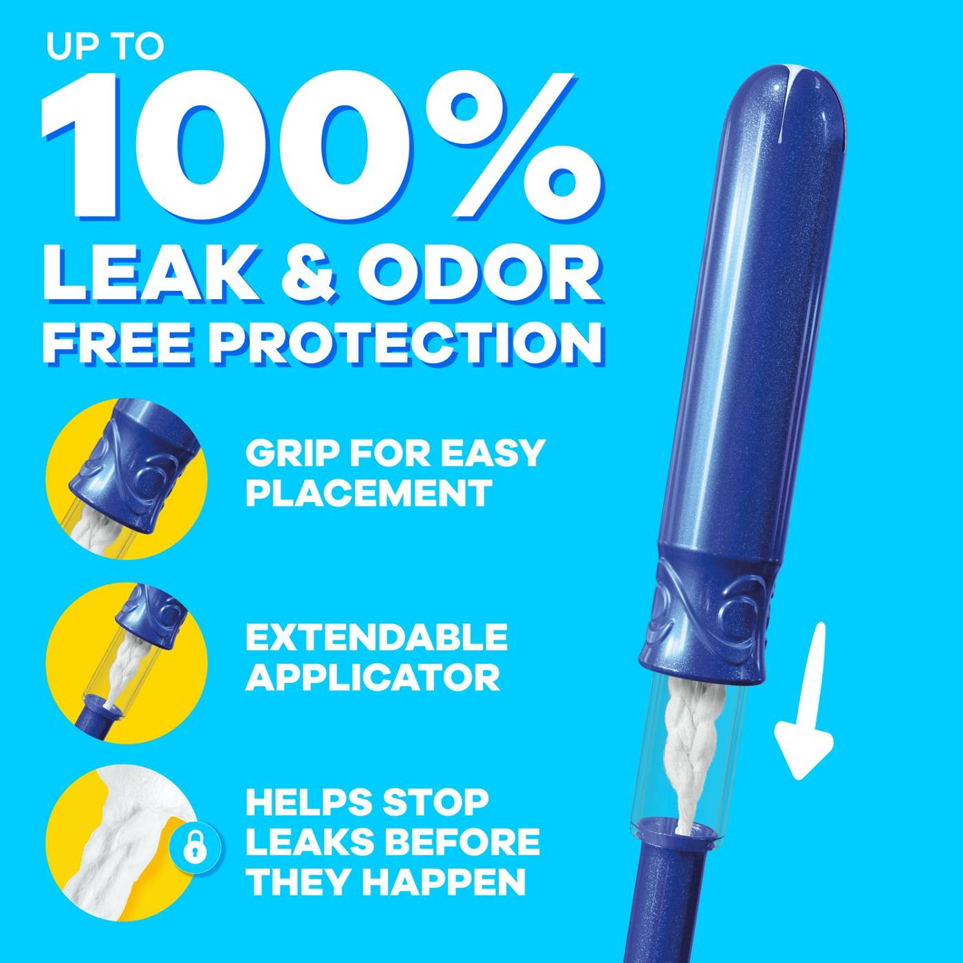 Tampax Pearl Pocket Tampons Super - Shop Tampons at H-E-B, image size:1400x1400