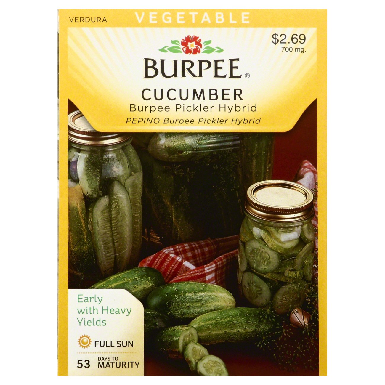 Burpee Cucumber Seeds, Burpee Pickler Hybrid Shop Seeds at HEB