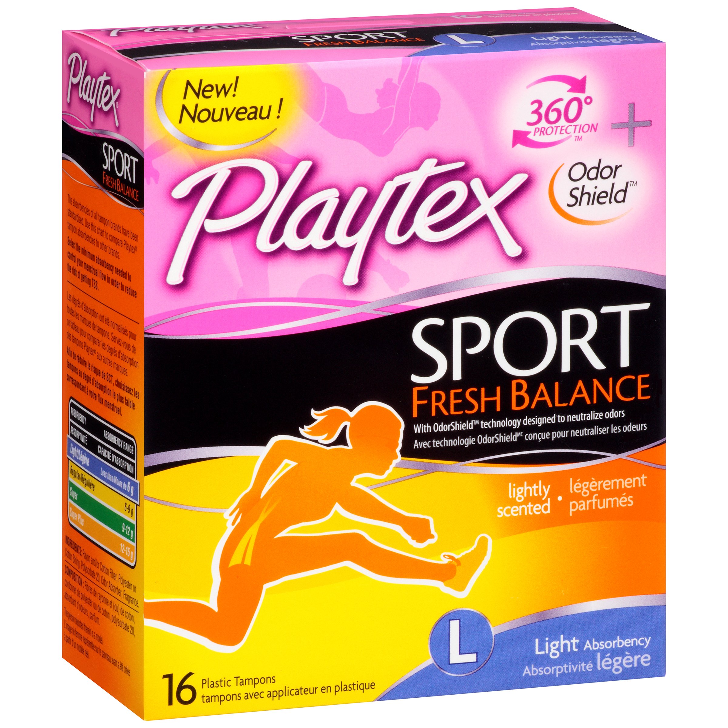Playtex Sport Fresh Balance Tampons, Light