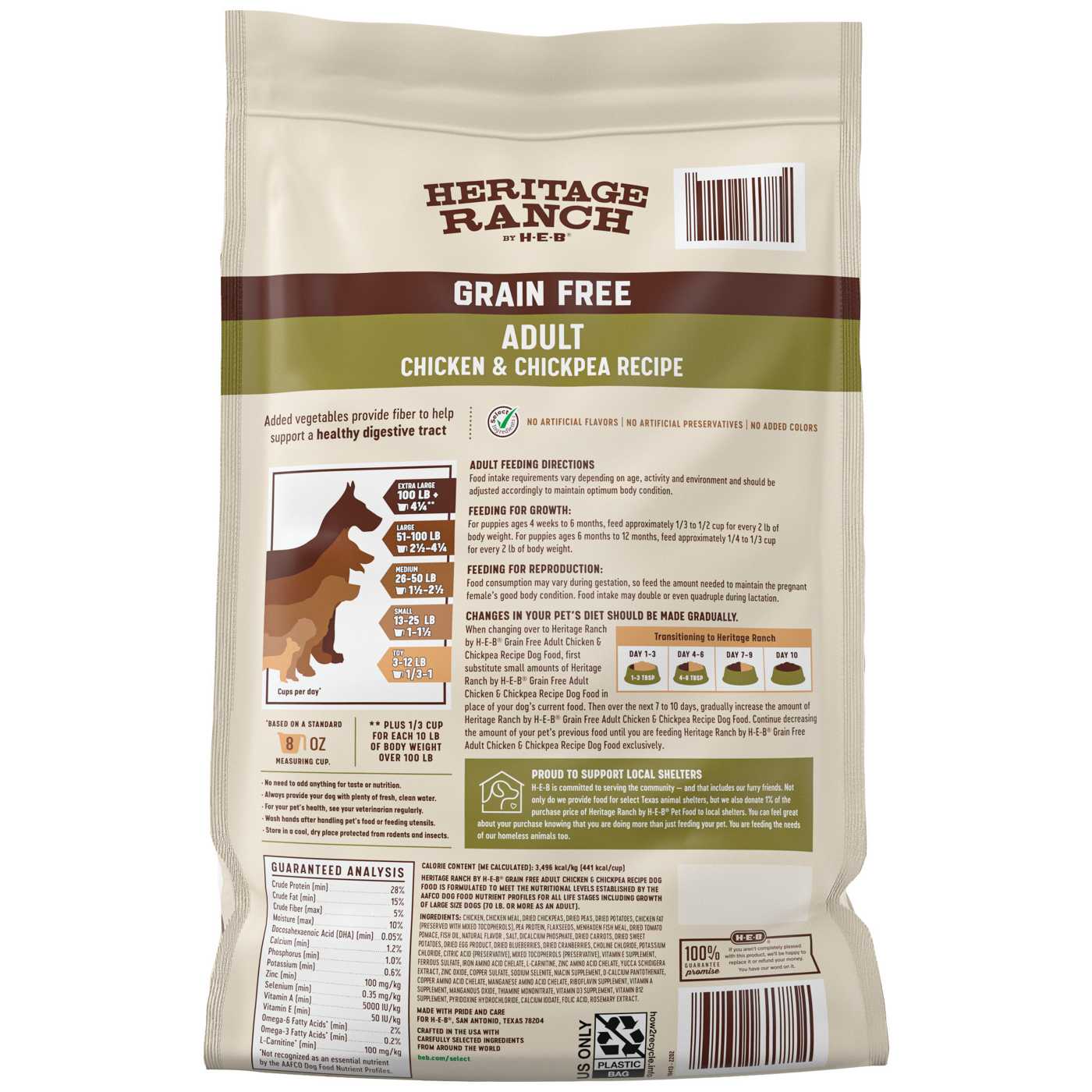 Heritage Ranch by H-E-B Adult Grain-Free Dry Dog Food - Chicken & Chickpea; image 2 of 2