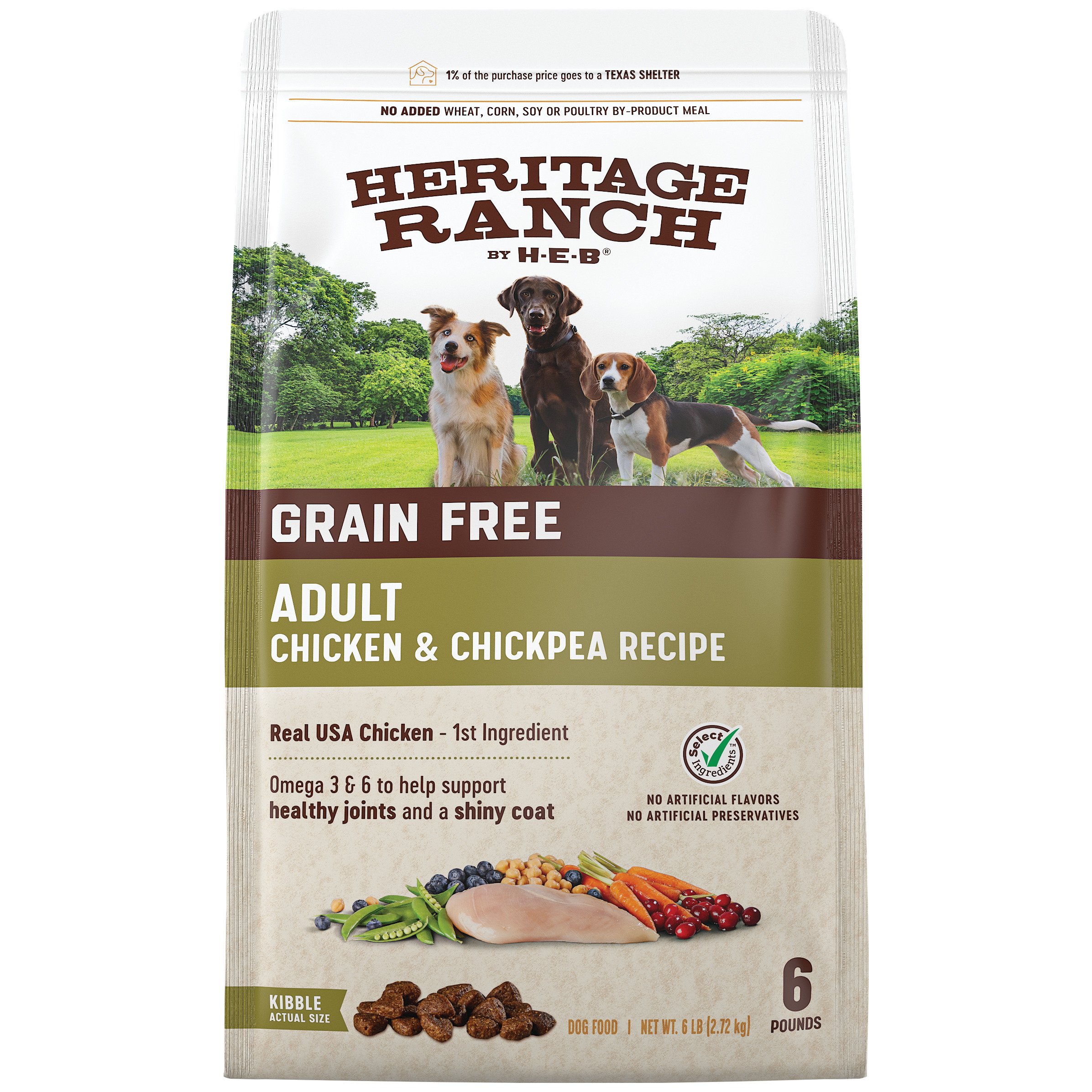 Heritage Ranch by HEB Grain Free Chicken & Chickpea Recipe Dry Dog