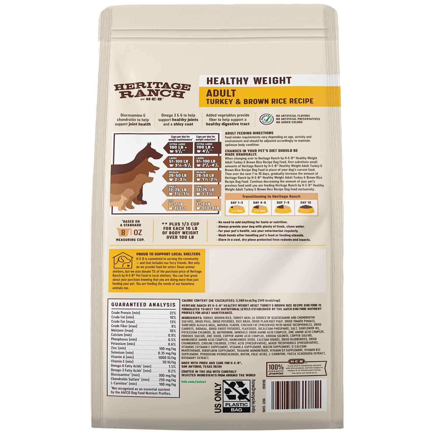 Heritage Ranch by H-E-B Adult Healthy Weight Dry Dog Food - Turkey & Brown Rice; image 2 of 2