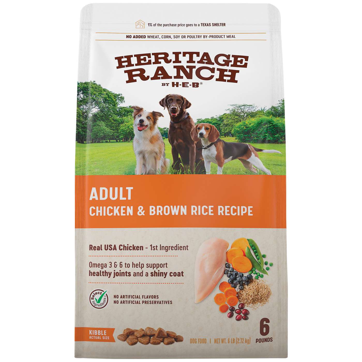 Heritage Ranch by H-E-B Adult Dry Dog Food - Chicken & Brown Rice; image 1 of 2