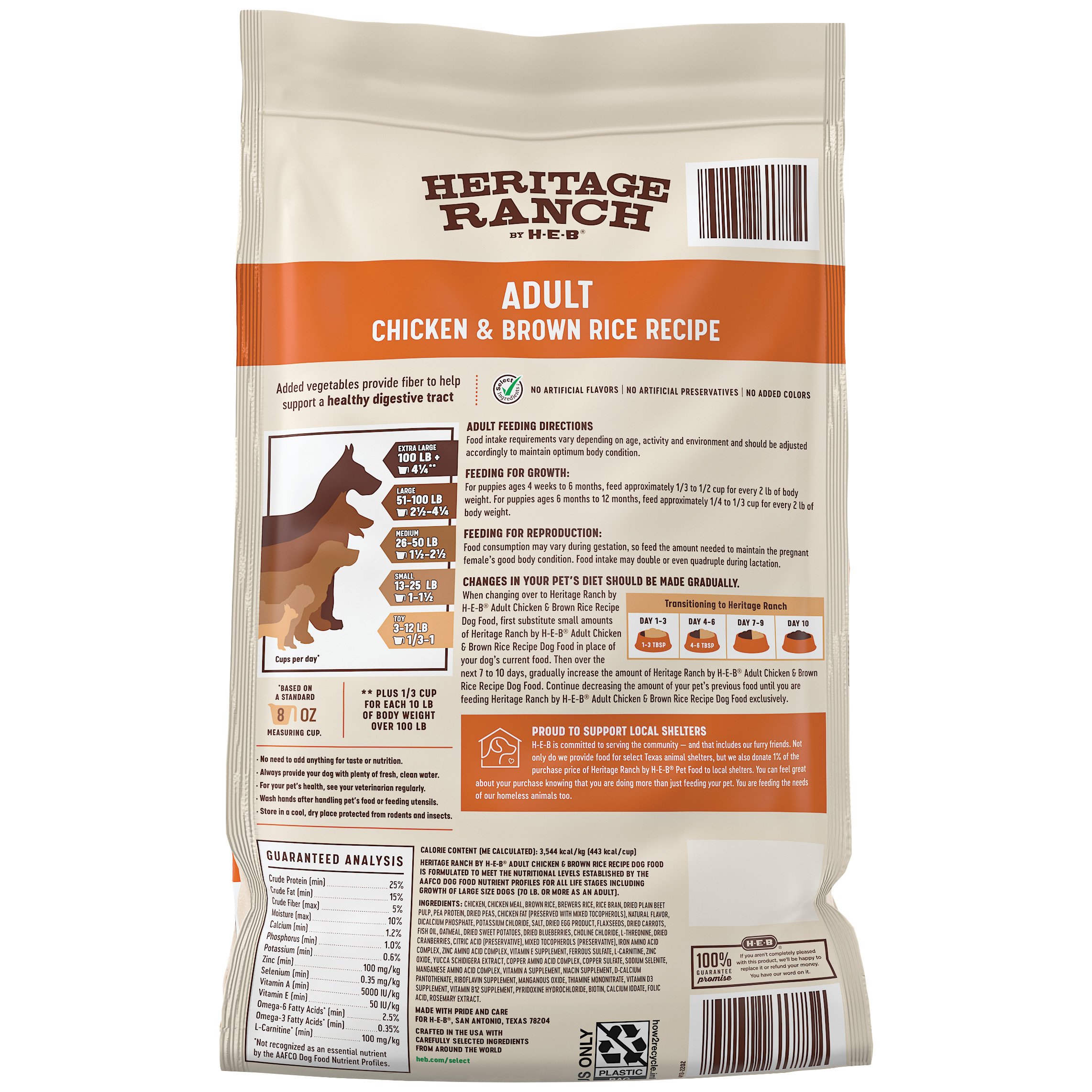 Heritage Ranch by H E B Adult Dry Dog Food Chicken Brown Rice