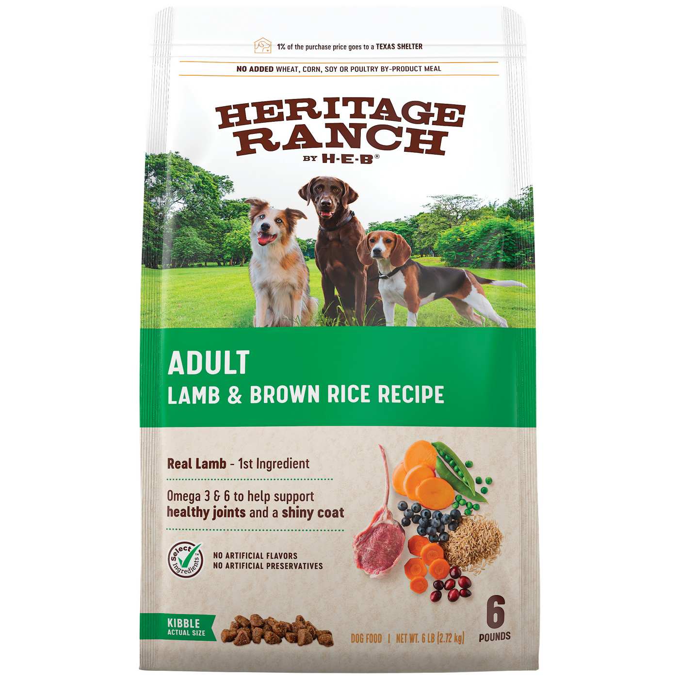 Heritage Ranch by H-E-B Adult Dry Dog Food - Lamb & Brown Rice; image 1 of 2