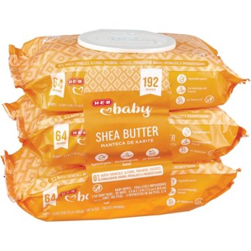 H-E-B Baby Wipes - Shea Butter, 3 pk, 192 ct