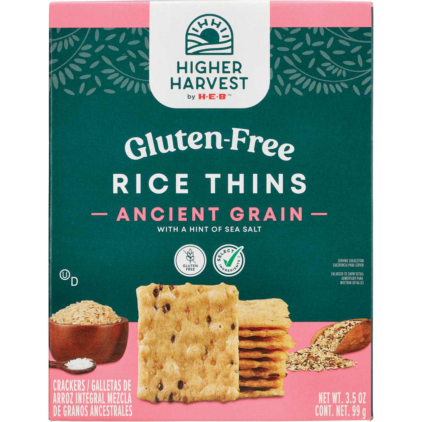 Higher Harvest by H-E-B Gluten-Free Rice Thins – Ancient Grain; image 1 of 3