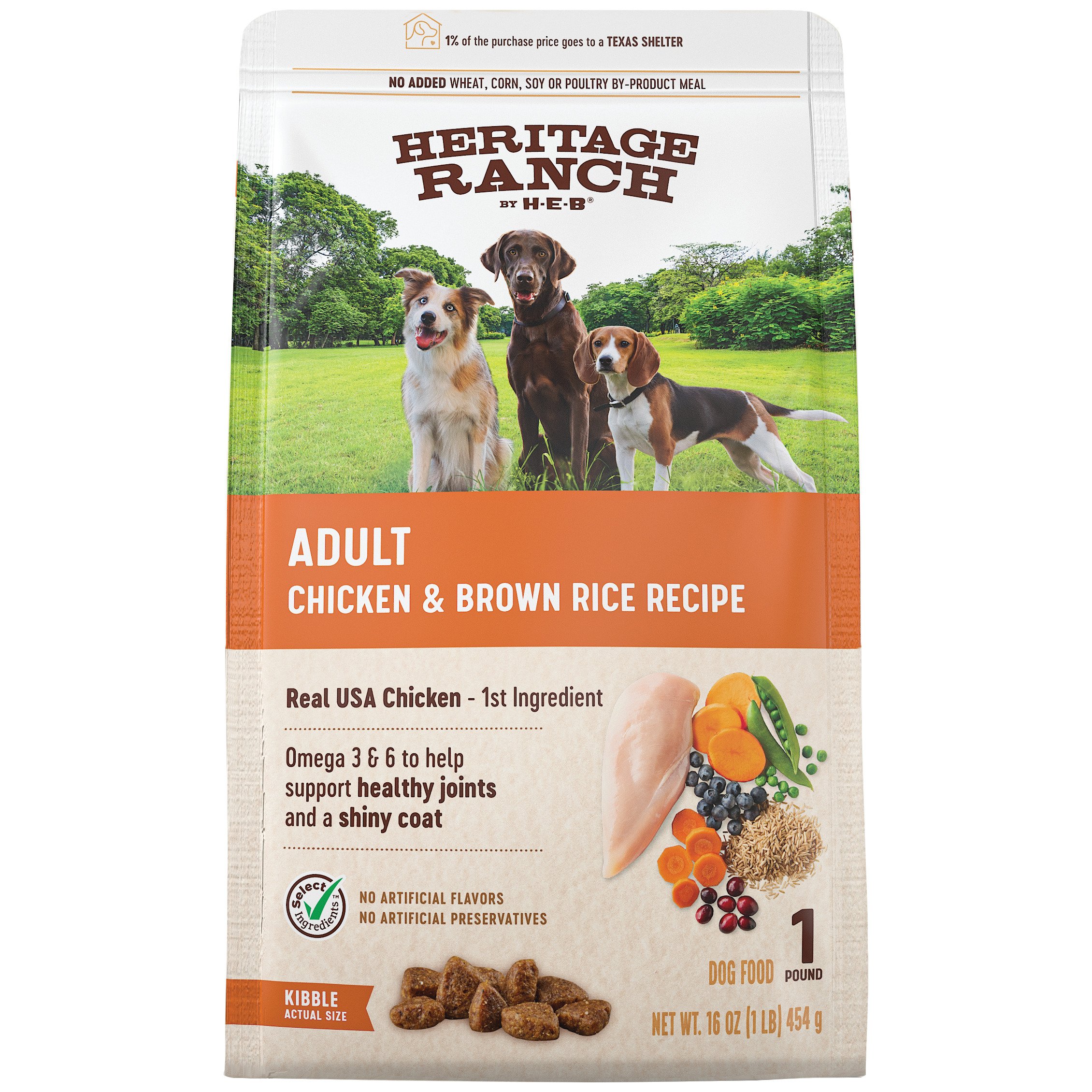 Heritage Ranch by H-E-B Adult Dry Dog Food - Chicken & Brown Rice ...