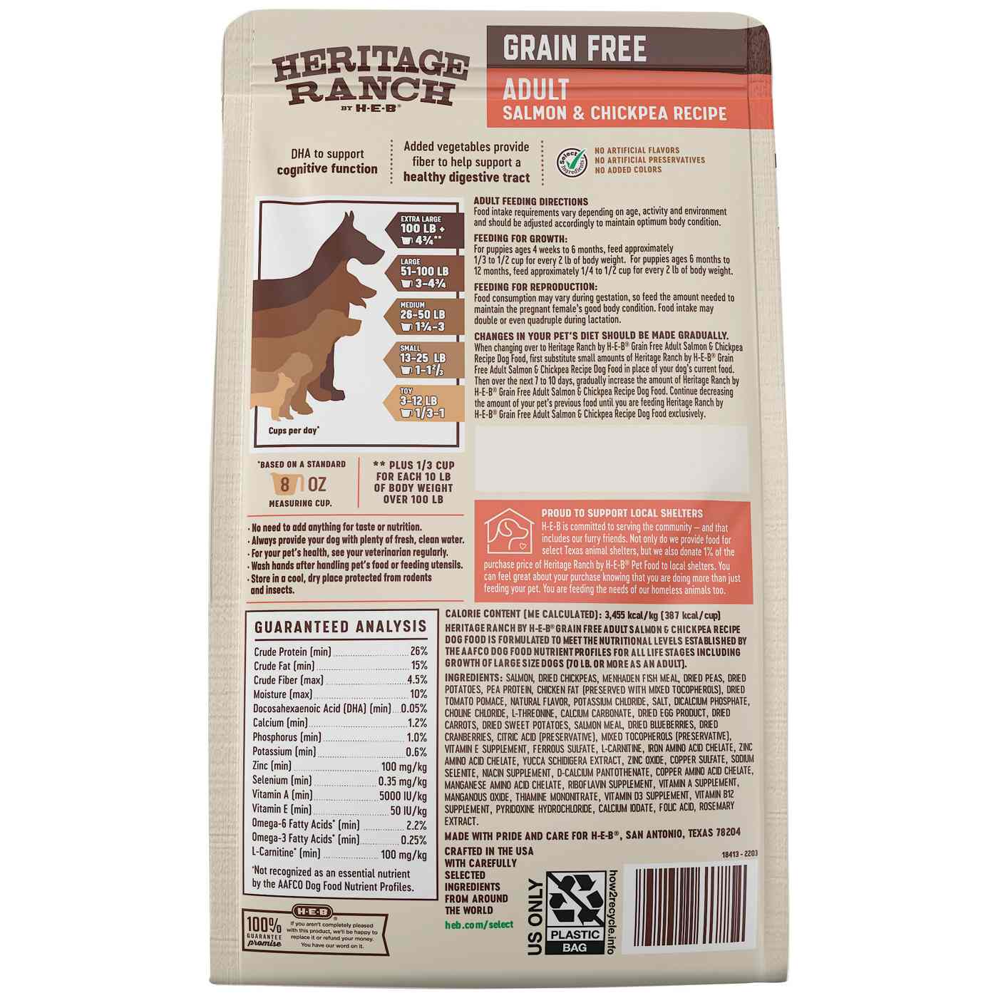 Heritage Ranch by H-E-B Adult Grain-Free Dry Dog Food - Salmon & Chickpea; image 2 of 2